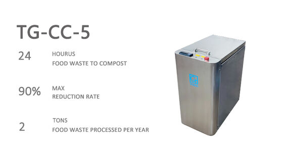 Compostador de residuos orgánicos de cocina automático de acero inoxidable TOGO TG-CC-5 para uso doméstico Clase Eficiencia Energética Silenciador