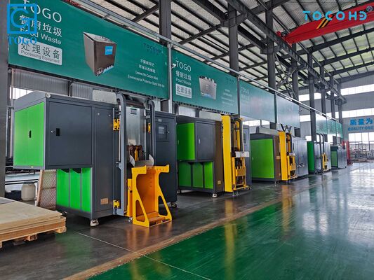 TOGO TG-CC-200S Dispositor de residuos alimentarios de 200 kg/día con funcionamiento inodoro y máquina de compostaje de residuos de cocina controlada por PLC